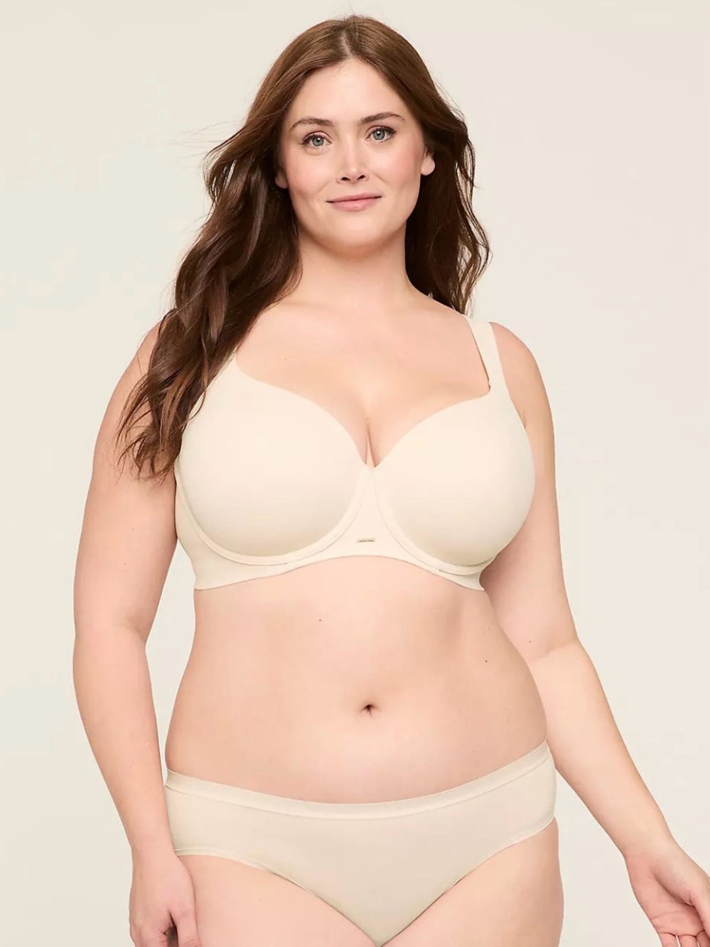 Cacique Smooth Full-Coverage Wireless-Look Bra in Light Beige